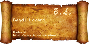 Bagdi Loránd névjegykártya